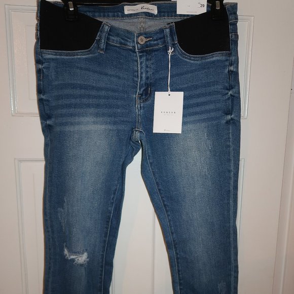 KANCAN Maternity size 11/29 Skinny Ankle Jeans Distressed NWT - Picture 1 of 9